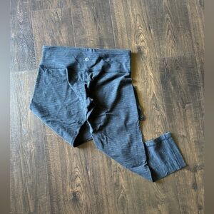 lululemon wunder under crop stripe heathered black medium rise leggings womens 6